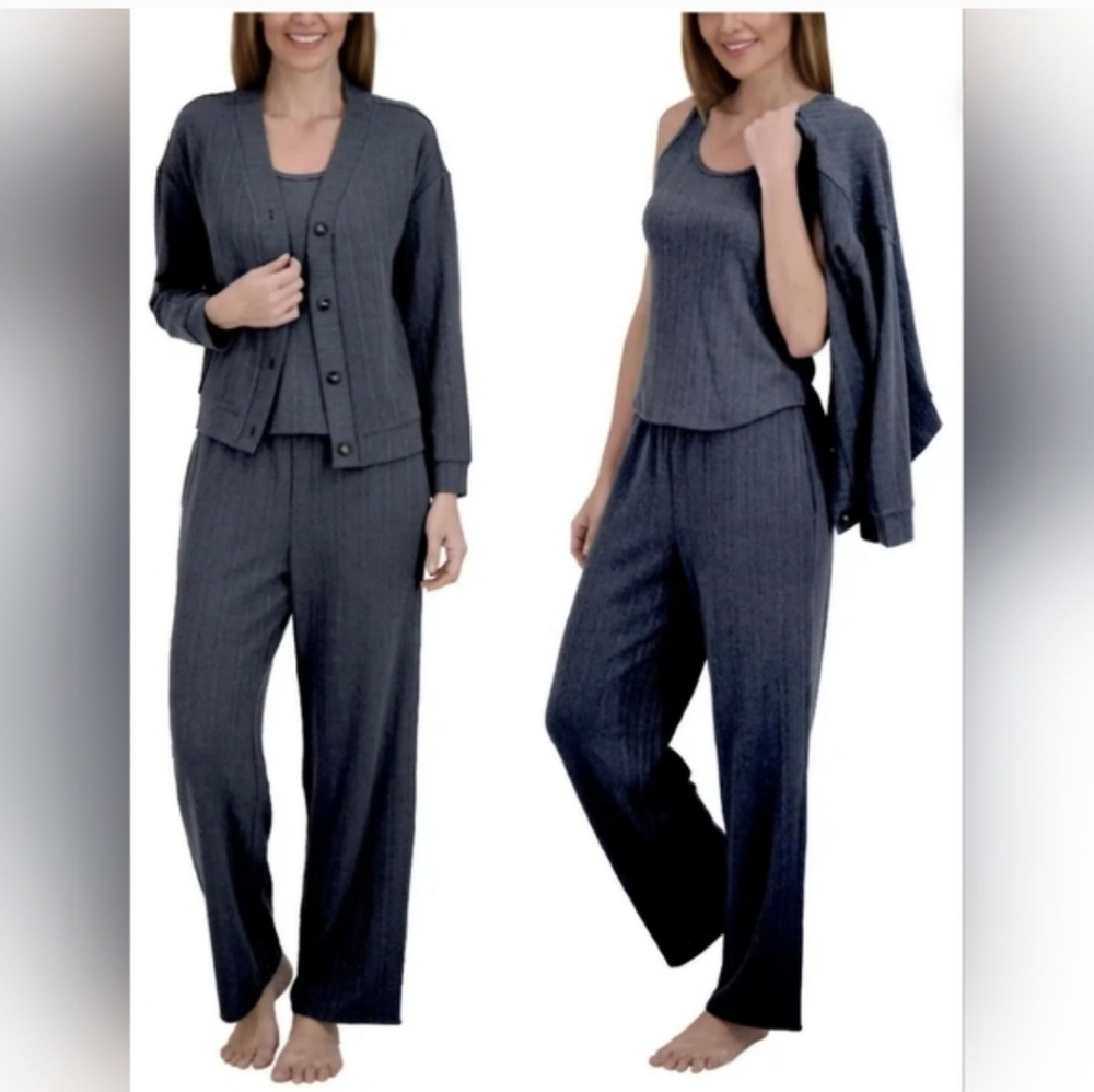 NEW! Live 2 Lounge Blue 3 Piece Textured Lounge Set Size XS